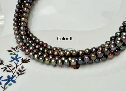 5-6 mm AAA Dark Chocolate Brown Peacock Potato Freshwater Pearl Beads #P3351
