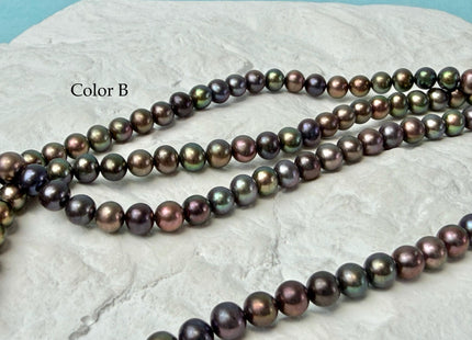 5-6 mm AAA Dark Chocolate Brown Peacock Potato Freshwater Pearl Beads #P3351
