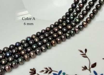 5-6 mm AAA Dark Chocolate Brown Peacock Potato Freshwater Pearl Beads #P3351