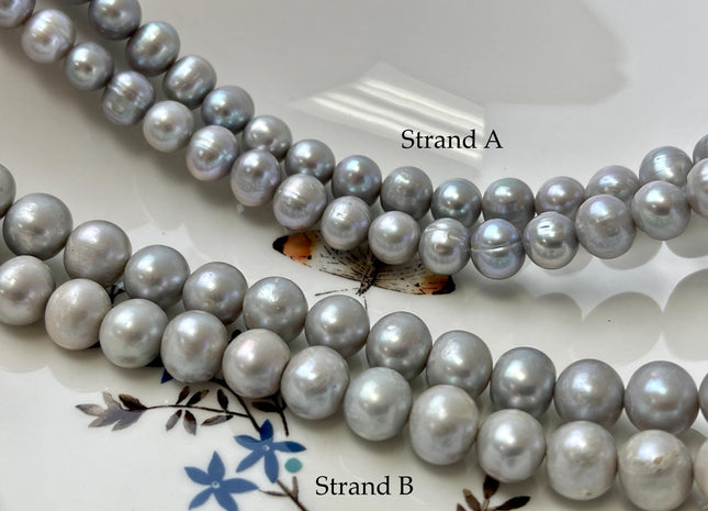 9-11 mm AA Gray Color Potato Freshwater Pearl Beads Cultured Freshwater Pearls #P3348