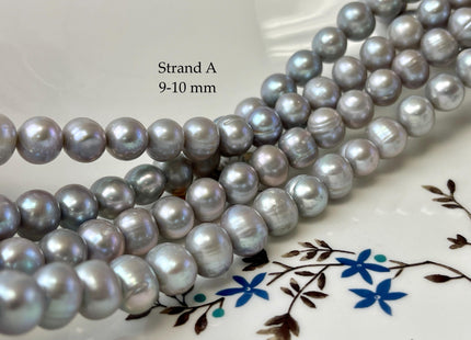 9-11 mm AA Gray Color Potato Freshwater Pearl Beads Cultured Freshwater Pearls #P3348