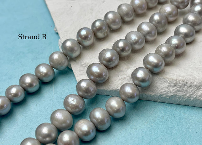 9-11 mm AA Gray Color Potato Freshwater Pearl Beads Cultured Freshwater Pearls #P3348