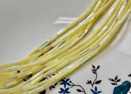 4x13 mm Tube Shape Natural Mother of Pearl Gemstone Beads Multi Yellow Pink Green Purple Blue Mother of Pearl MOP 15.5 Inches Strand #4767