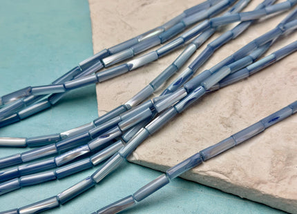 4x13 mm Tube Shape Natural Mother of Pearl Gemstone Beads Multi Yellow Pink Green Purple Blue Mother of Pearl MOP 15.5 Inches Strand #4767