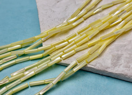 4x13 mm Tube Shape Natural Mother of Pearl Gemstone Beads Multi Yellow Pink Green Purple Blue Mother of Pearl MOP 15.5 Inches Strand #4767