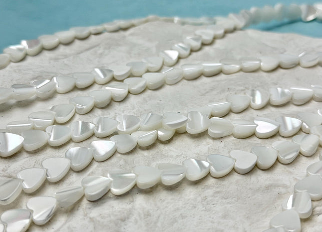 6mm 8mm 10mm 12mm Heart Shape Natural Mother of Pearl Gemstone Beads MOP White Loose Beads 15.5 Inches Strand #4768