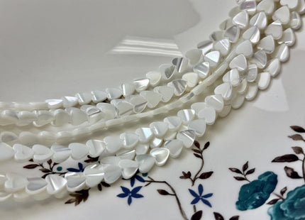 6mm 8mm 10mm 12mm Heart Shape Natural Mother of Pearl Gemstone Beads MOP White Loose Beads 15.5 Inches Strand #4768