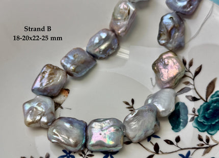One-Of-A-Kind AAA Very Rare Natural Mauve Pink Seaweed Freshwater Coin Pearl High Luster Jumbo Thick Rectangle Coin Pearls #P3362