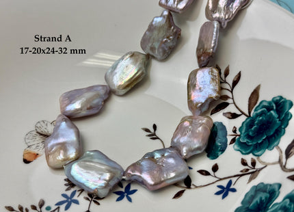 One-Of-A-Kind AAA Very Rare Natural Mauve Pink Seaweed Freshwater Coin Pearl High Luster Jumbo Thick Rectangle Coin Pearls #P3362