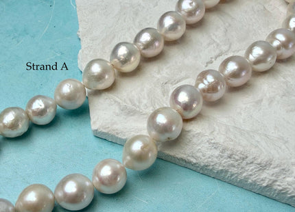 One-Of-A-Kind 10-13 mm Natural White AA Large Size Edison Baroque Freshwater Pearl Beads #P3353