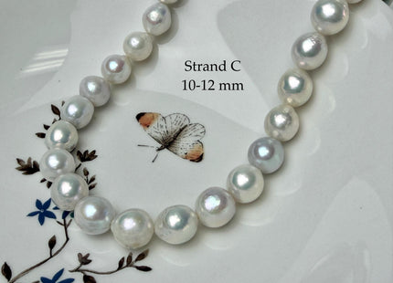 One-Of-A-Kind 10-13 mm Natural White AA Large Size Edison Baroque Freshwater Pearl Beads #P3353