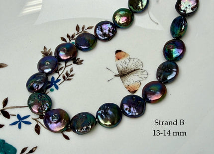 One-Of-A-Kind AAA Very Rare Peacock Freshwater Coin Pearl Oval Coin Pearls #P3354