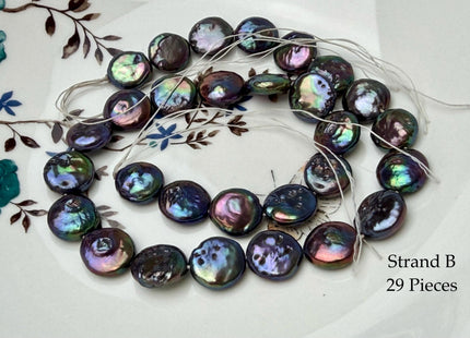 One-Of-A-Kind AAA Very Rare Peacock Freshwater Coin Pearl Oval Coin Pearls #P3354