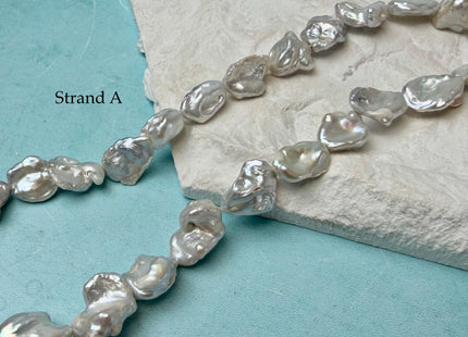 One-Of-A-Kind 8-11.5x12-14.5 mm Very Rare Natural White Freshwater Keshi Pearl High Luster Keshi Nugget Pearls #P3355