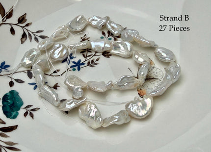One-Of-A-Kind 8-11.5x12-14.5 mm Very Rare Natural White Freshwater Keshi Pearl High Luster Keshi Nugget Pearls #P3355