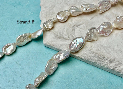 One-Of-A-Kind 8-11.5x12-14.5 mm Very Rare Natural White Freshwater Keshi Pearl High Luster Keshi Nugget Pearls #P3355