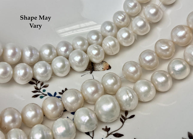 13-17 mm Natural White Freshwater Baroque Edison Pearl Beads Large 2.2mm Hole Jumbo Pearl Beads #P3323