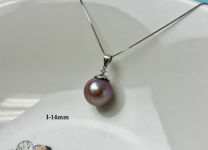 One-Of-A-Kind 11-18 mm Rare Natural Mauve Pink or Peacock Baroque/Edison Pearl With .925 Sterling Silver/Gold Pendant #PD0011