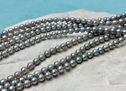 5-6 mm Gray Baby Pink Royal Blue Color Baby Edison Baroque Freshwater Pearls Beads #P3365