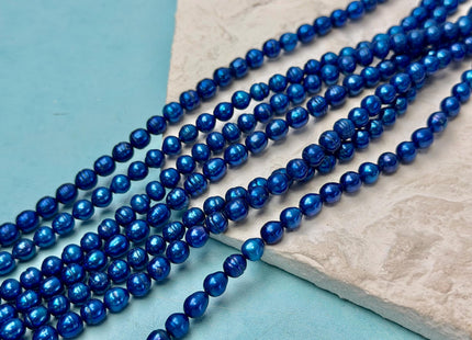 5-6 mm Gray Baby Pink Royal Blue Color Baby Edison Baroque Freshwater Pearls Beads #P3365