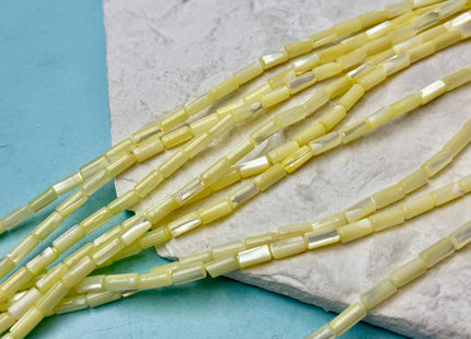 4x8 mm Tube Shape Natural Mother of Pearl Gemstone Beads Multi Yellow Pink Green Purple Blue Mother of Pearl MOP 15.5 Inches Strand #4775