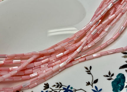 4x8 mm Tube Shape Natural Mother of Pearl Gemstone Beads Multi Yellow Pink Green Purple Blue Mother of Pearl MOP 15.5 Inches Strand #4775