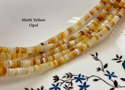 2x6 mm Smooth Rondelle Mixed Jade Jasper Malachite Quartz Amazonite Opal Green Pink Yellow Clear Gemstone Beads 15.5 Inches Strand #4784