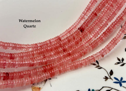 2x6 mm Smooth Rondelle Mixed Jade Jasper Malachite Quartz Amazonite Opal Green Pink Yellow Clear Gemstone Beads 15.5 Inches Strand #4784