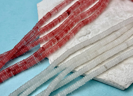 2x6 mm Smooth Rondelle Mixed Jade Jasper Malachite Quartz Amazonite Opal Green Pink Yellow Clear Gemstone Beads 15.5 Inches Strand #4784