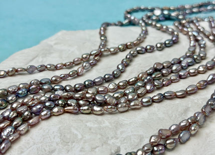 4x5-6mm 5x6-7mm AA Natural Dark Mauve Pink Color Rice Nugget Freshwater Pearls High Luster Smooth Beads #P3370