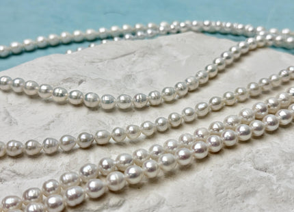 5-6 mm Natural White Color Baby Edison Baroque Freshwater Pearls Beads #P3372