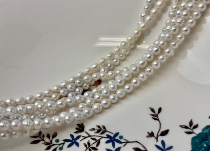 5-6 mm Natural White Color Baby Edison Baroque Freshwater Pearls Beads #P3372
