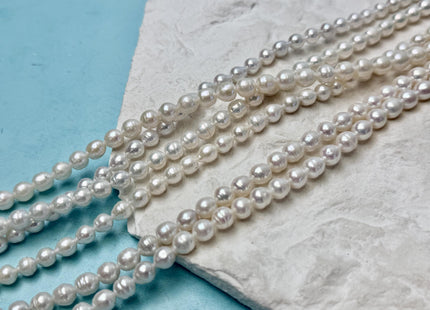 5-6 mm Natural White Color Baby Edison Baroque Freshwater Pearls Beads #P3372