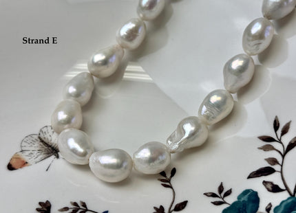 One-Of-A-Kind 9-13x11-19 mm Jumbo Size Baroque Freshwater Pearl Beads Genuine Natural White Freshwater Edison Baroque Pearls #P3371