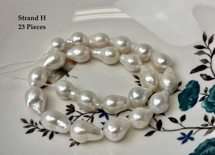 One-Of-A-Kind 9-13x11-19 mm Jumbo Size Baroque Freshwater Pearl Beads Genuine Natural White Freshwater Edison Baroque Pearls #P3371