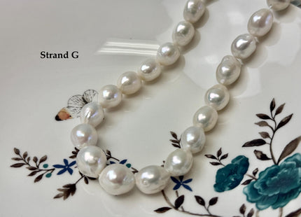One-Of-A-Kind 9-13x11-19 mm Jumbo Size Baroque Freshwater Pearl Beads Genuine Natural White Freshwater Edison Baroque Pearls #P3371