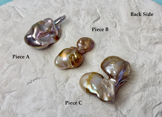 One-Of-A-Kind 19-33x28-41 mm AAA Very Rare Jumbo Natural Mauve Pink Baroque Pearl Iridescent Nugget Baroque Pearl Beads For Pendant #P1215-B