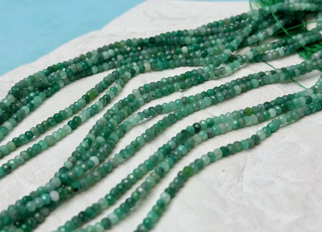 2x3mm Mixed Multi Green Rondelle Jasper Gemstone 15.5 Inches 183 Pieces #4794