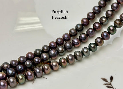 6-7mm 7-8mmDark Peacock or Purplish Peacock Color Freshwater Potato Pearls #1414