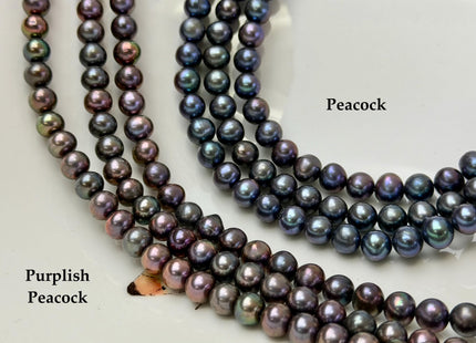 6-7mm 7-8mmDark Peacock or Purplish Peacock Color Freshwater Potato Pearls #1414