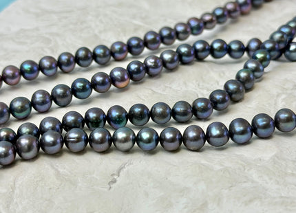 6-7mm 7-8mmDark Peacock or Purplish Peacock Color Freshwater Potato Pearls #1414