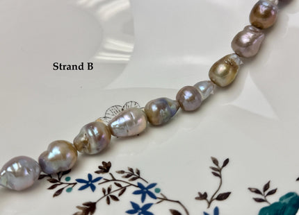 11-13x13-20mm Natural Mauve Seaweed Pink With Iridescent Color Baroque Pearl Beads Rare High Luster Pearls #P3379