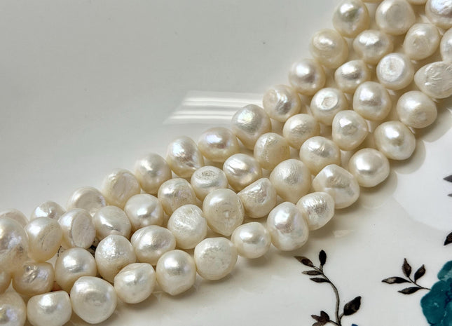 10-11 mm Natural White Nugget Freshwater Nugget Pearl Beads #1783