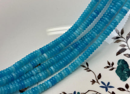 2x6 mm Smooth Rondelle Pink Green Teal Blue Purple Yellow Jade Gemstone Beads 15 Inches Strand #4799