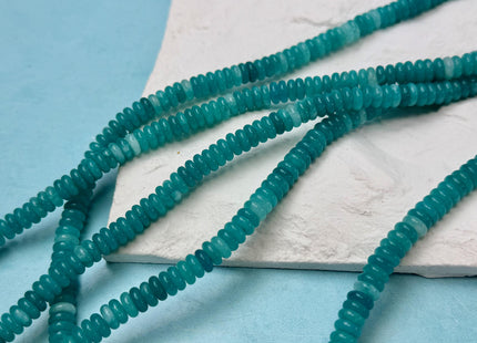2x6 mm Smooth Rondelle Pink Green Teal Blue Purple Yellow Jade Gemstone Beads 15 Inches Strand #4799