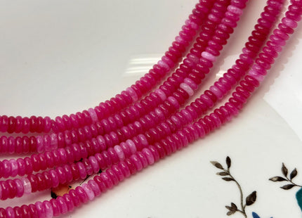 2x6 mm Smooth Rondelle Pink Green Teal Blue Purple Yellow Jade Gemstone Beads 15 Inches Strand #4799