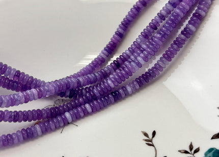 2x6 mm Smooth Rondelle Pink Green Teal Blue Purple Yellow Jade Gemstone Beads 15 Inches Strand #4799