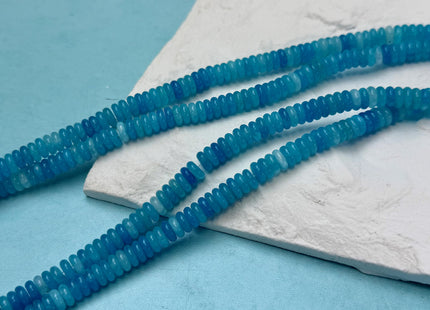 2x6 mm Smooth Rondelle Pink Green Teal Blue Purple Yellow Jade Gemstone Beads 15 Inches Strand #4799