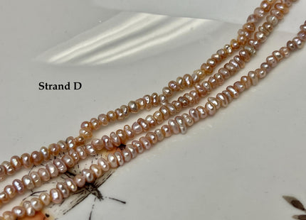 2x3 mm Natural Mauve Pink Tiny Potato Button Pearl Genuine Freshwater Seed Pearl Beads #P3385