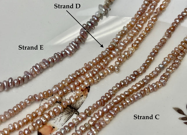 2x3 mm Natural Mauve Pink Tiny Potato Button Pearl Genuine Freshwater Seed Pearl Beads #P3385